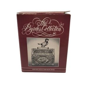 Hofbauer Byrdes Crystal Trinket Box Bird Finial Lead Crystal Germany